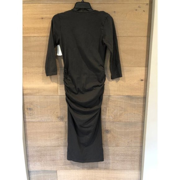 NWOT MICHAEL STARS Ruched midi grey cotton dress size S - Picture 5 of 5